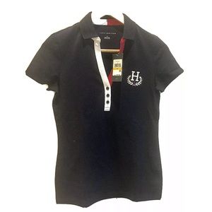 NWT Tommy Hilfiger Runway v neck Polo T Blue S
